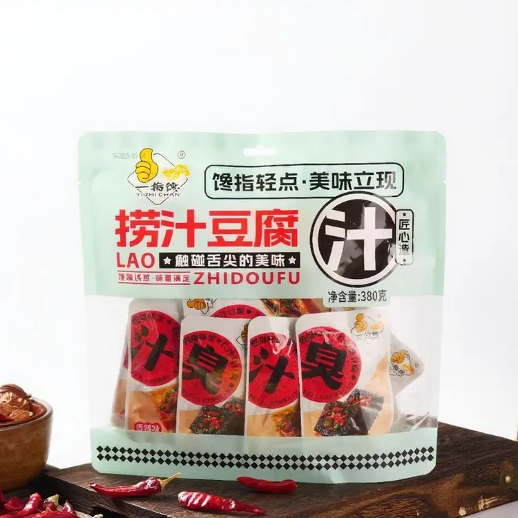 一指馋香菇豆干捞汁豆腐香辣美味休闲追剧解馋小零食380克卤鸡爪
