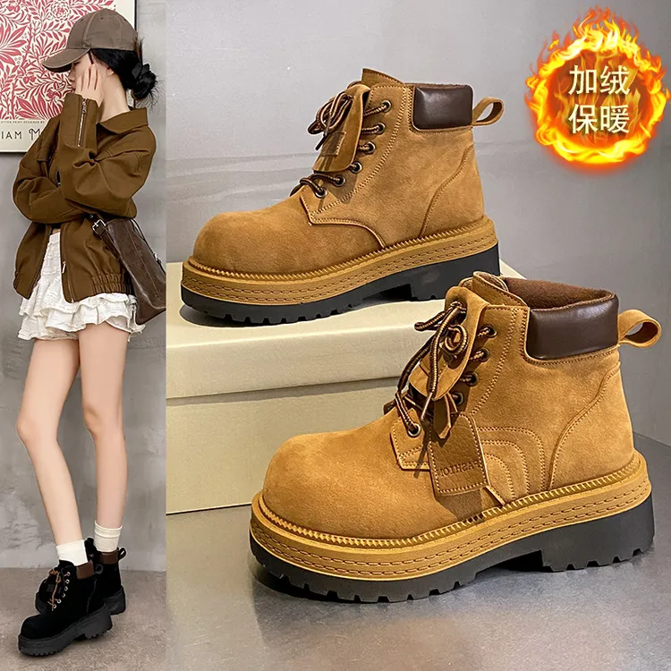 [雪辰甄选]明星同款卡皮巴拉系列2025工装靴保暖百搭马丁靴