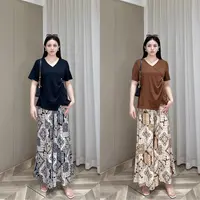 裤裙PDM22155夏季新款复古洋气印花高腰显瘦直筒阔腿裤