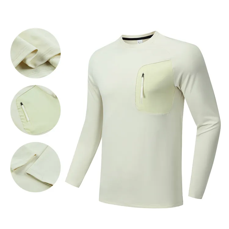 外贸同款秋冬新款男士长袖户外速干卫衣运动上衣百搭圆领男长t恤