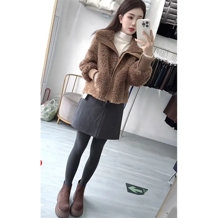 冬季搭配一整套2025新款复古百搭翻领长袖气质外套显瘦短裙两件套
