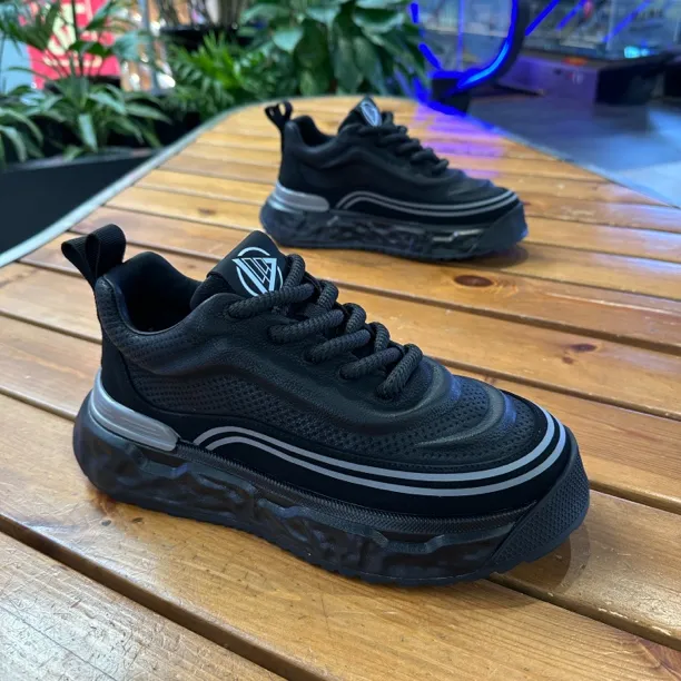 圆头97-21增高防滑保暖系带休闲皮鞋时尚加绒潮鞋