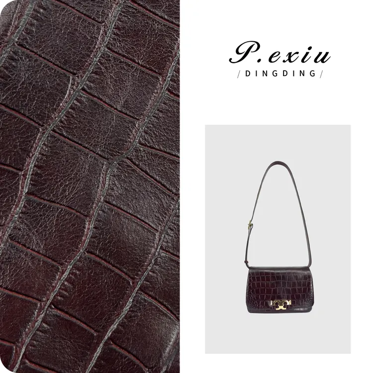头层双色牛皮鳄鱼纹走秀款复古斜挎单肩包 ZC6631