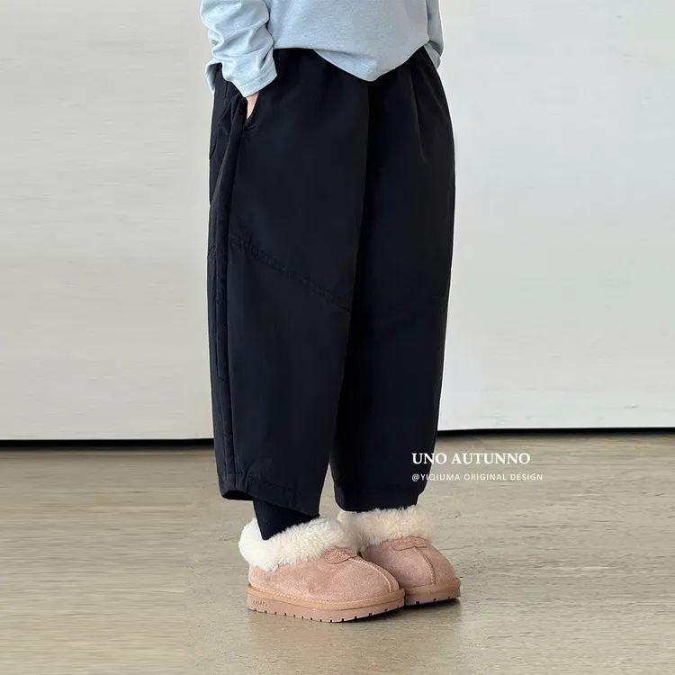 「UNO AUTUNNO」【黑雪松】柔雾棉女中大童冬季保暖假两件长裤GD2529