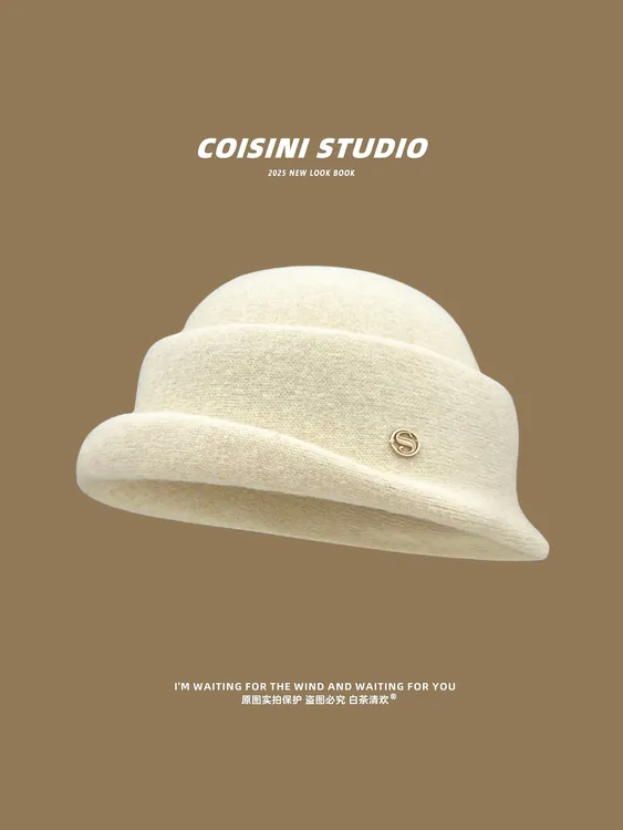 2025新款赫本风高品质千金礼帽渔夫帽子女秋冬气质百搭优雅盆帽潮