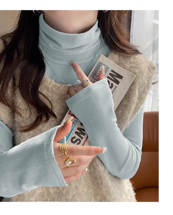 2025年德暖绒高领保暖内衣女加厚加绒打底衫发热秋衣百搭上衣女