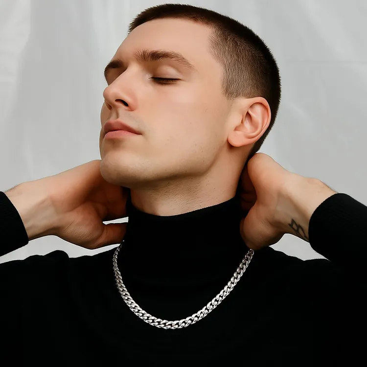 钛钢项链 简约百搭不掉色古巴链钛钢项链街头锁骨链个性项链男女