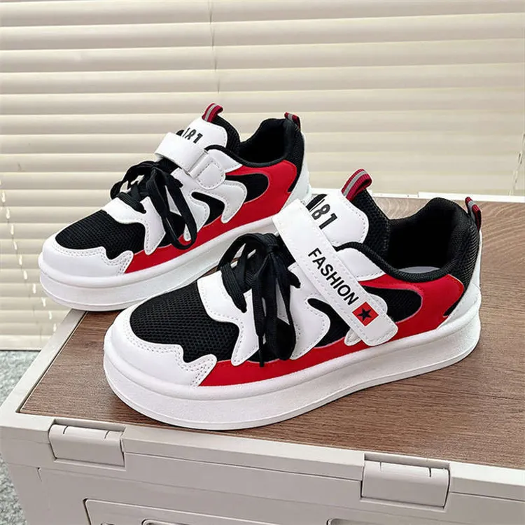 新款夏季适用小个子时尚百搭厚底休闲学生运动跑步透气网面青春活