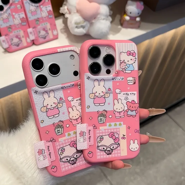 米菲兔插画标签适用iPhone17promax手机壳苹果华为vivoppo小米14