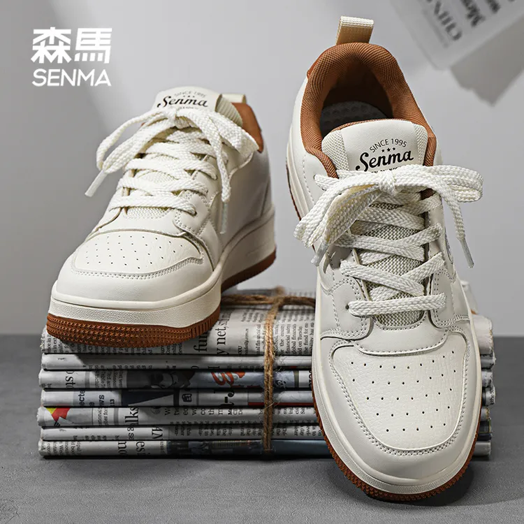 森马2025秋季学生男鞋男士白色低帮板鞋厚底百搭透气板鞋男