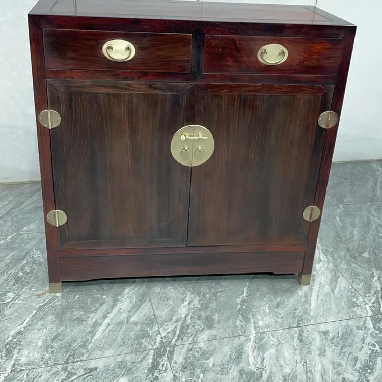 大红酸枝素面餐边柜