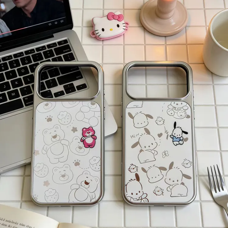 适用苹果17promax手机壳镜面情侣潮款卡通全包16/15/14/13/12/11