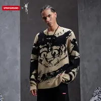 【虫师联名】SPRAYGROUND鲨鱼嘴针织毛衣宽松圆领潮流JM WE142802