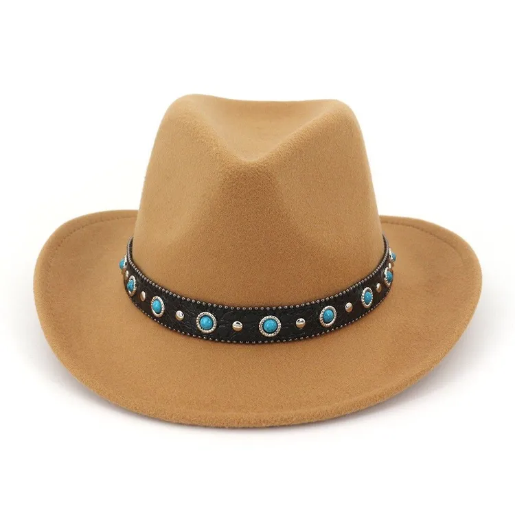 民族风藏族藏式帽子毛呢西部牛仔礼帽男士女情侣帽少数民族爵士帽