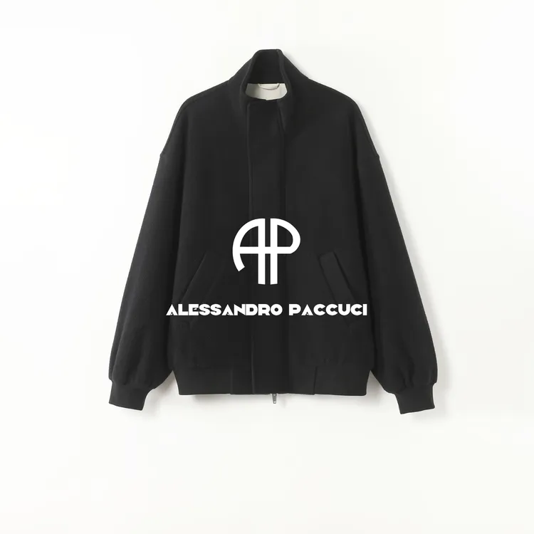 AP洛哥54194WT绵羊毛+山羊绒立领纯色简约时尚百搭外套