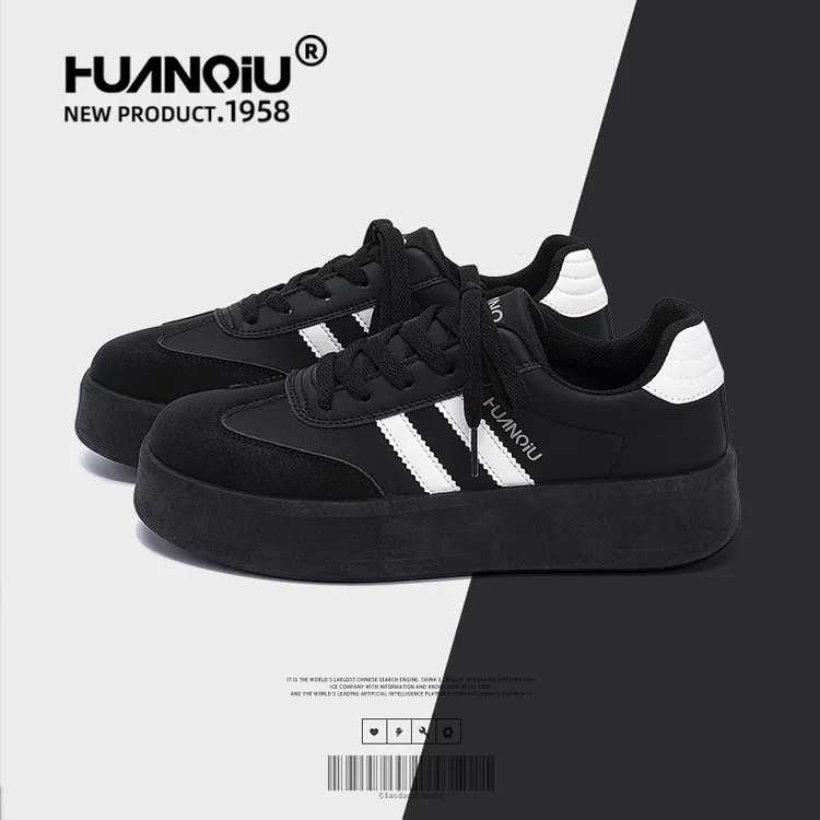 环球黑武士德训鞋女2025新款秋季女鞋韩版潮流板鞋女时尚百搭鞋子