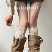 白色长筒靴袜子女夏薄款蕾丝小腿袜搭配长靴子袜堆堆袜套过膝腿套