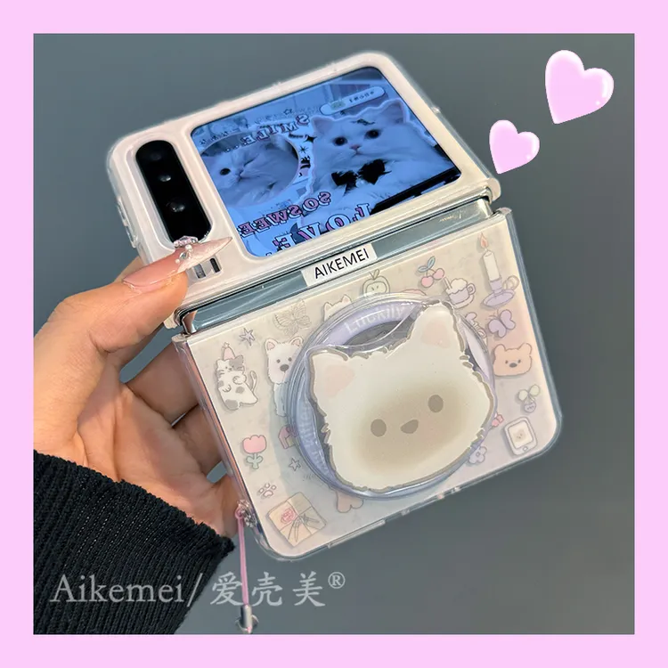 适用华为purax典藏版折叠屏手机壳pocket2蛋糕小狗猫咪磁吸支架女