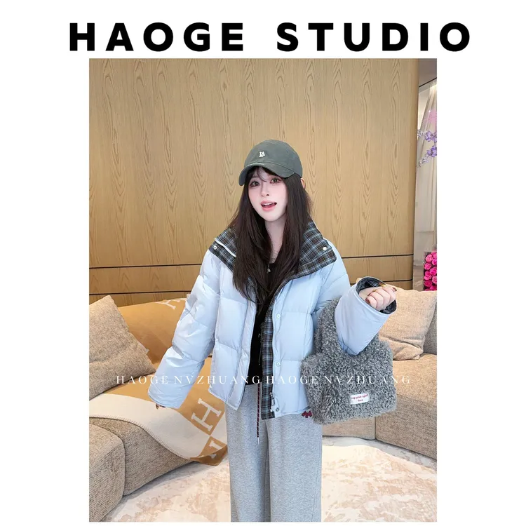 浩哥严选●布莱德湖HGQ5YRF4169A羽绒服预短款秋冬保暖立领设计感