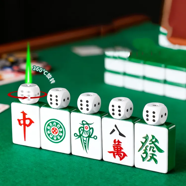 新款个性旋转骰子麻将解压把玩创意禄焰新潮防风打火机礼物送男友