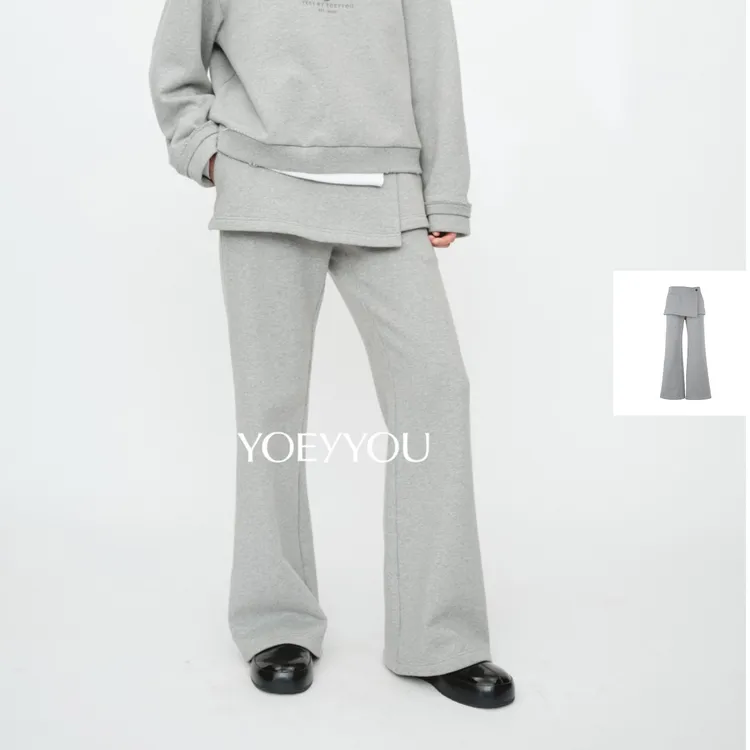 YOEYYOU  设计师品牌  25秋冬新品搭片微喇卫衣裤百搭休闲简约