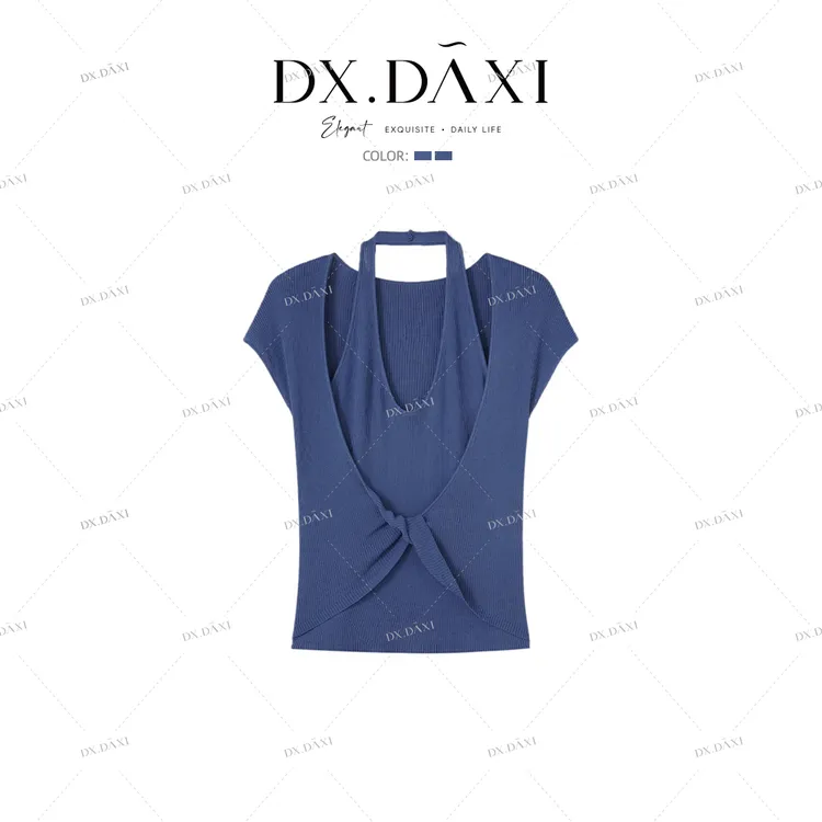 代大喜【夏日印象】短袖女款爆款2025新款T恤针织半袖显瘦百搭上衣