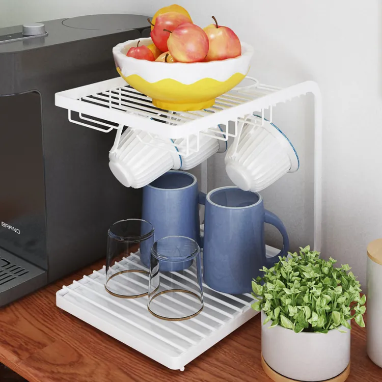 水杯架放玻璃杯红酒杯马克杯架子收纳沥水置物架办公桌面家用双层