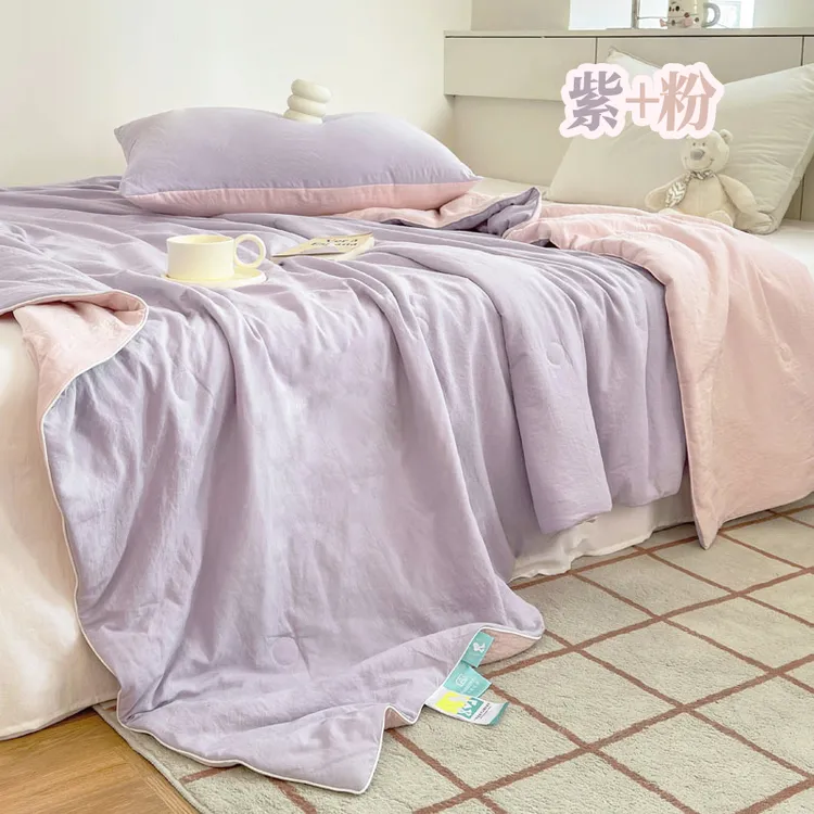 夏日睡眠救星马卡龙配色双面夏被凉爽舒适轻柔贴肤