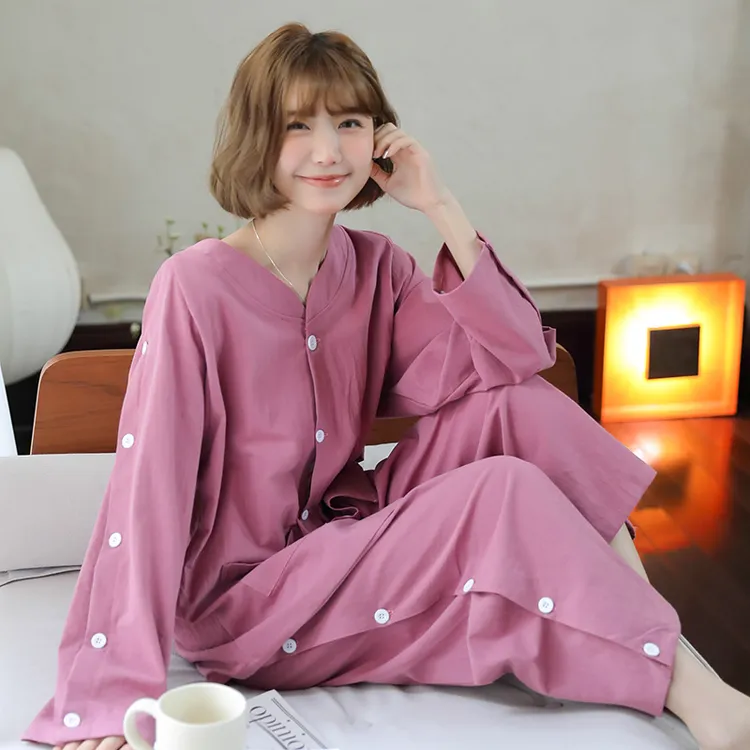 高档新款艾灸服纯棉前后侧开扣刮痧针灸理疗服美容院客人专用衣服