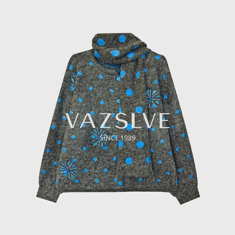 【VAZSLVE/全新奢品】捡漏设计师烫钻雪花宽松保暖毛衣MY2026