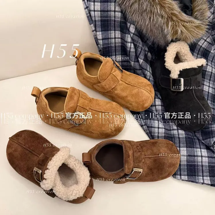 H55女鞋【单&棉】琥珀泡泡糖｜头层牛皮｜Q版博肯鞋5cm25-3072【HW】