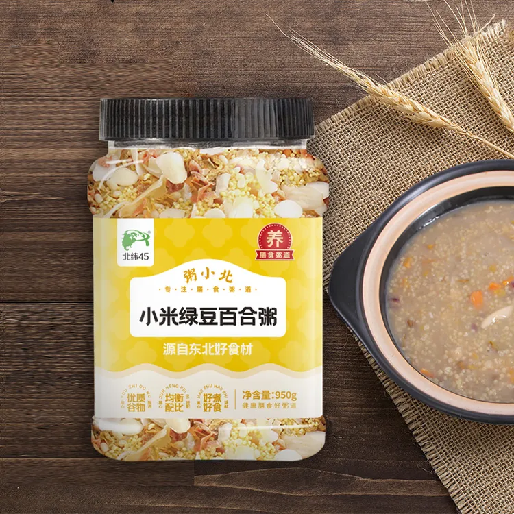 北纬45 小米绿豆百合粥早餐营养粥小米杂粮粥  950g/罐