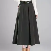 【有腰带 毛呢裙-】慕兔法式显瘦半裙女2024秋冬新款高腰