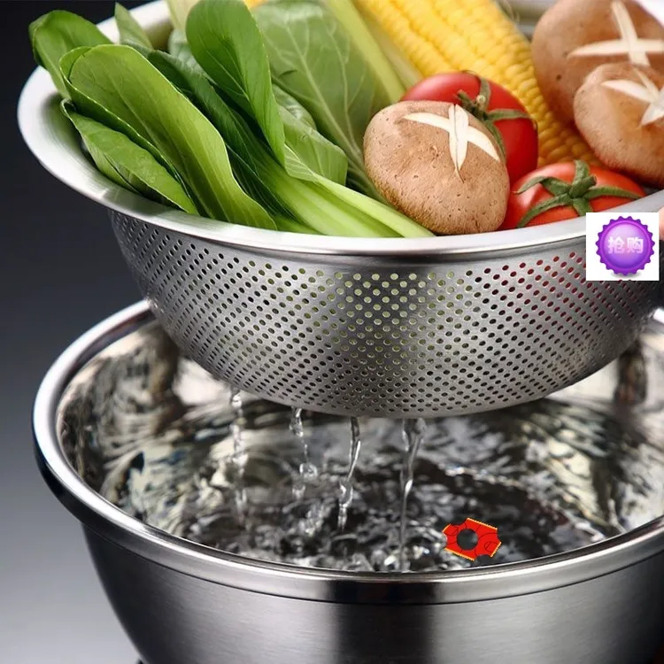 特厚漏盆加厚滤水洗菜厨房沥水篮淘米盆沥水盆淘米洗菜盆食品级
