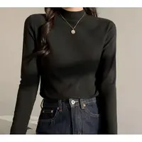 玲姐定制-半高领打底衫女新款长袖内搭上衣100708