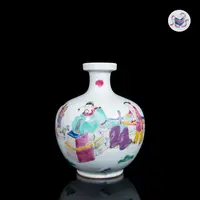 3.清晚期 粉彩读书图嘟噜罐