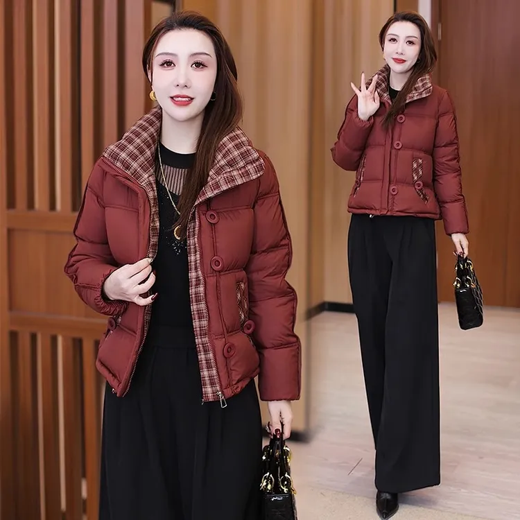 小个子加厚棉衣棉服女款冬季保暖新款欧货时尚洋气短款小棉袄外套