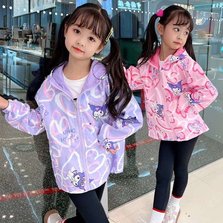 女宝小女孩外套冲锋衣春秋新款女童春装2025儿童韩板双面穿两面穿