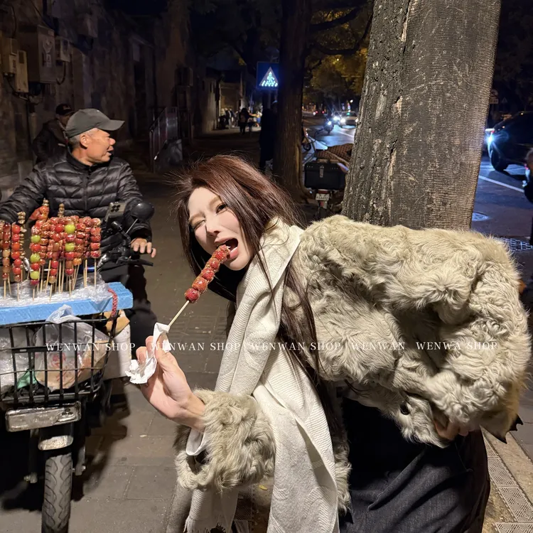 【小奶卷托卡】复古高级感翻领气质羊毛皮草