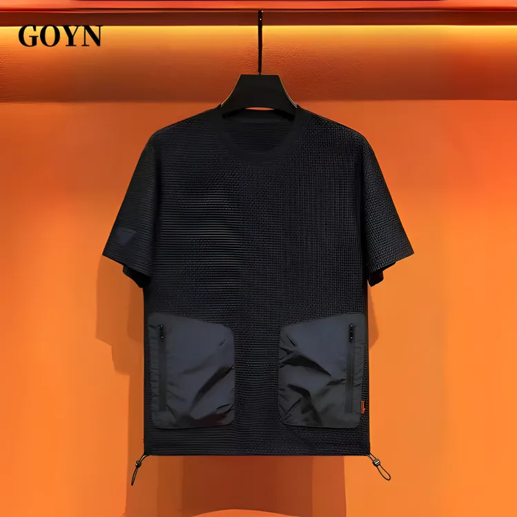 GOYN大码潮牌轻奢男装时尚短袖T恤夏季新款美式百搭男士休闲短袖 