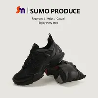 素陌踪迹系列头层胎牛皮男士休闲鞋透气健步运动鞋黑色皮鞋119928