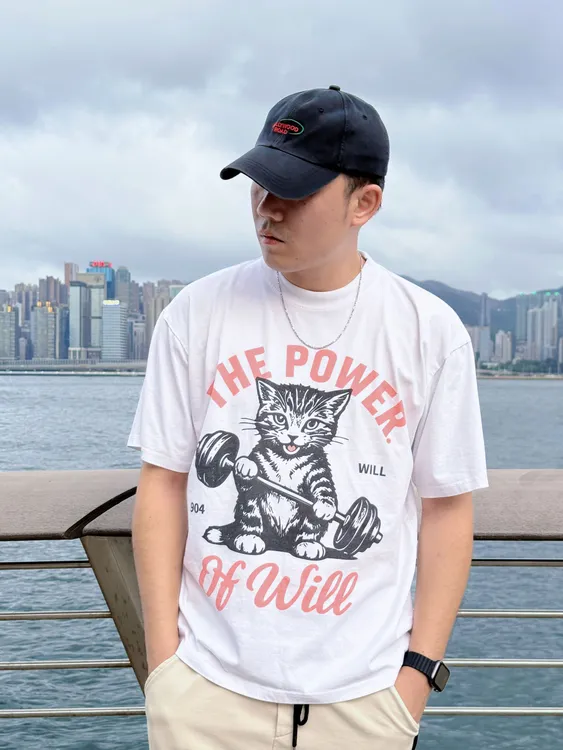 POW短袖索罗纳T恤白色半袖直喷大图宽松亲肤透气简约T恤夏季百搭