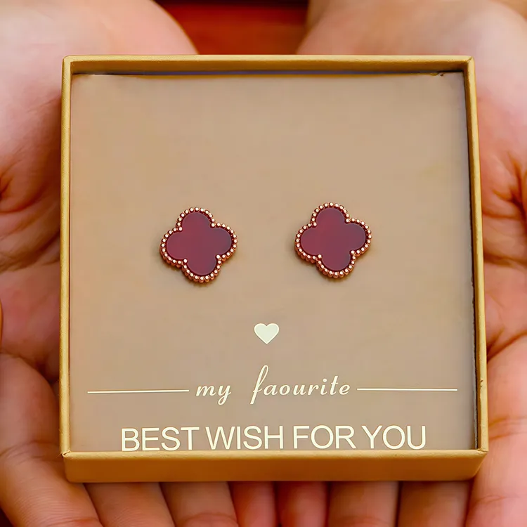 足银耳饰 999纯银幸运四叶草耳钉女火爆款耳环轻奢生日礼物送女友