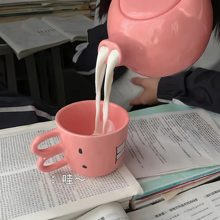 【真猪奶茶杯】猪鼻子茶壶猪头陶瓷水壶学生宿舍搞笑兔牙马克杯子