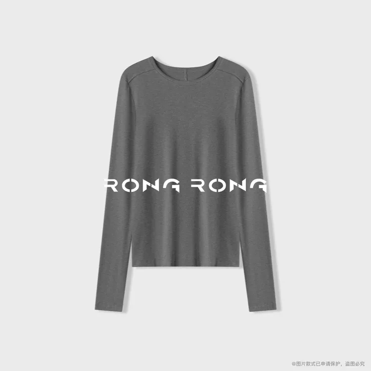 溶溶【灵芝羊绒面膜T】RONGRONG 山羊绒混纺亲肤感发热打底衫tb5598