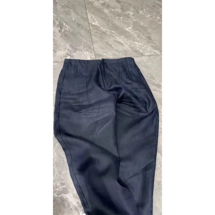 2025年夏季新款高腰显瘦百搭休闲棉麻西装九分裤