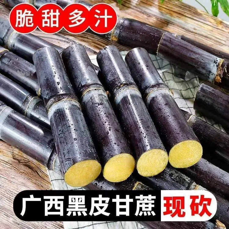 广西正宗黑皮甘蔗新鲜现砍紫皮水果中段脆甜当季甜杆整箱甘蔗特产