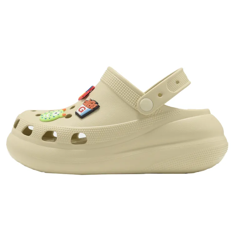 CROCS云朵泡芙洞洞鞋同款女款厚底外穿增高防滑夏季凉鞋透气拖鞋