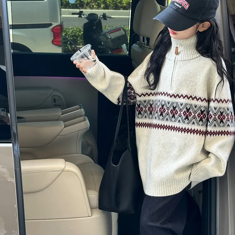 【宠粉】25MY074女童毛衣秋冬新款2025女孩洋气上衣大童冬季加厚针织衫