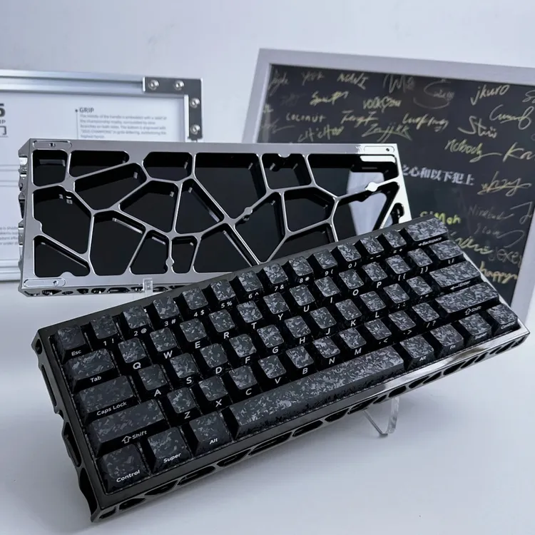 碳纤维纹键帽锻碳纹理侧刻不透原厂高度磁轴机械磁轴键帽wooting